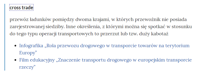 Przykładowy widok pojęcia z odnośnikami do multimediów