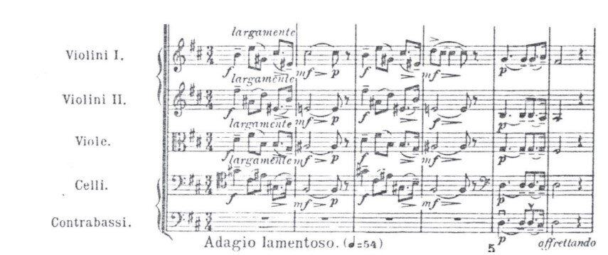 Ilustracja interaktywna przedstawia zapis nutowy na pięciolinii utworu pt. 