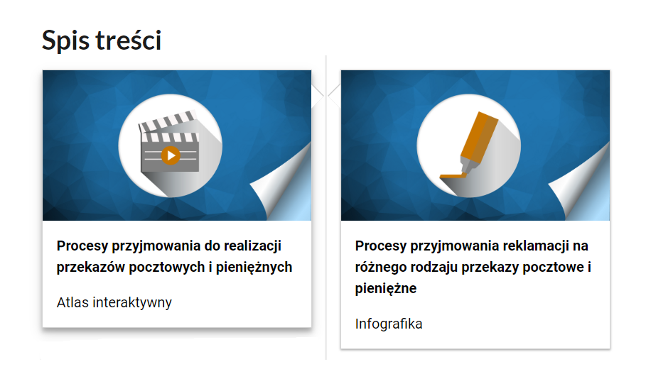 Widok na fragment spisu treści