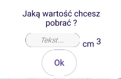 Ilustracja przedstawia okno, w którym można wpisać dane. Znajduje się pytanie, miejsce do wpisania danych i przycisk "OK".