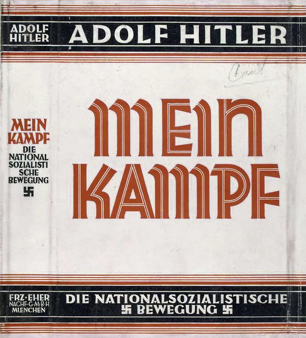 Okładka „Mein Kampf˝ Okładka „Mein Kampf˝ Źródło: domena publiczna.