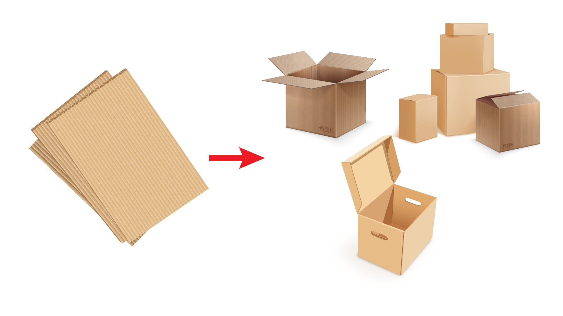 Przykładowe opakowania wykonane z tektury falistej