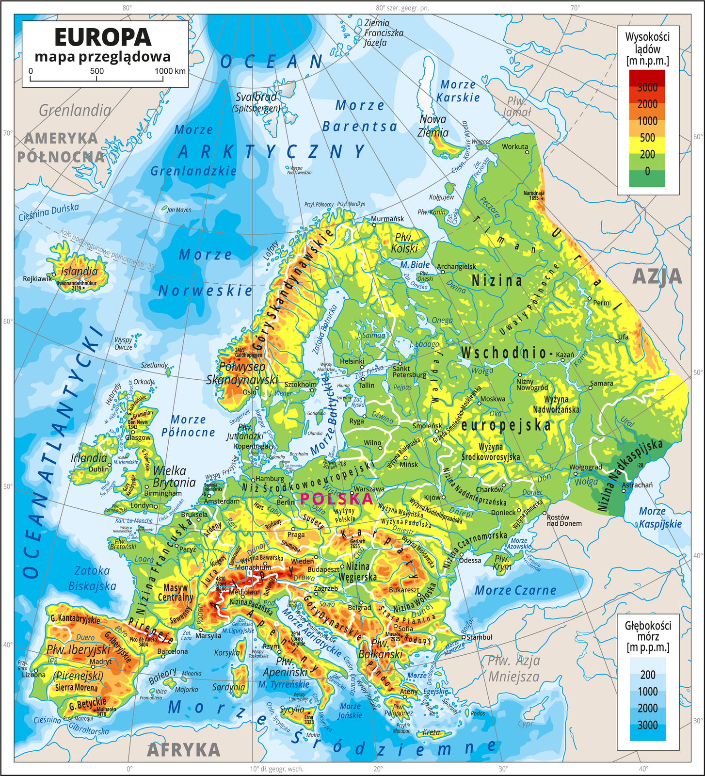 Mapa przeglądowa Europy