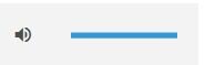Zrzut ekranu przedstawia pasek zmiany głośności dźwięku w filmie. Z lewej strony paska znajduje się szary przycisk głośnika z dwoma półkolami.