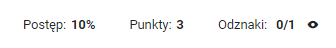 Ekran śledzenia postępu w grze edukacyjnej