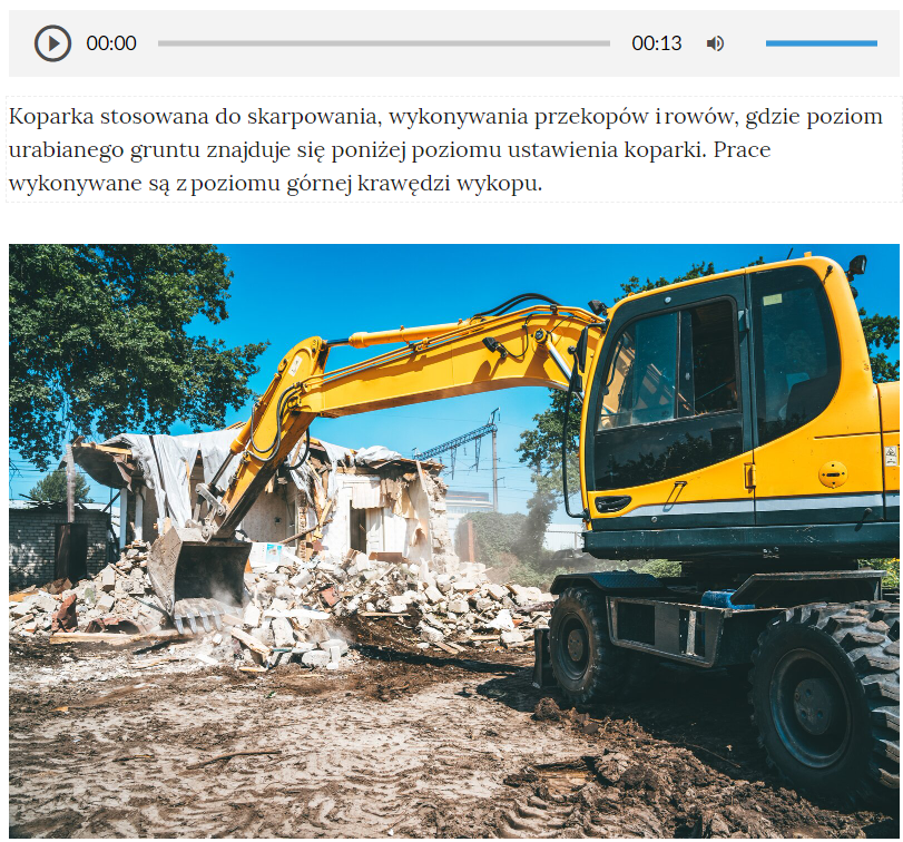 Przykładowy wygląd treści umieszczonej nad grafiką