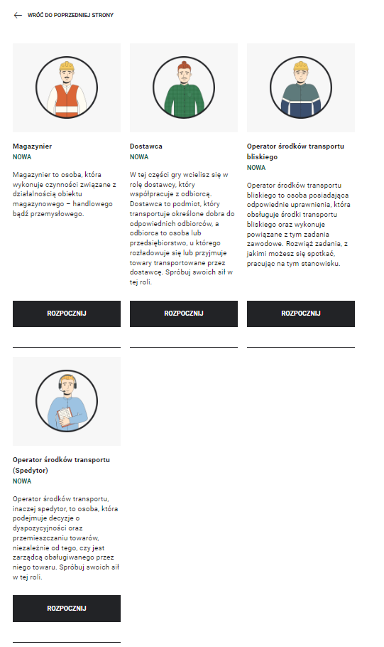 Wybór postaci w grze