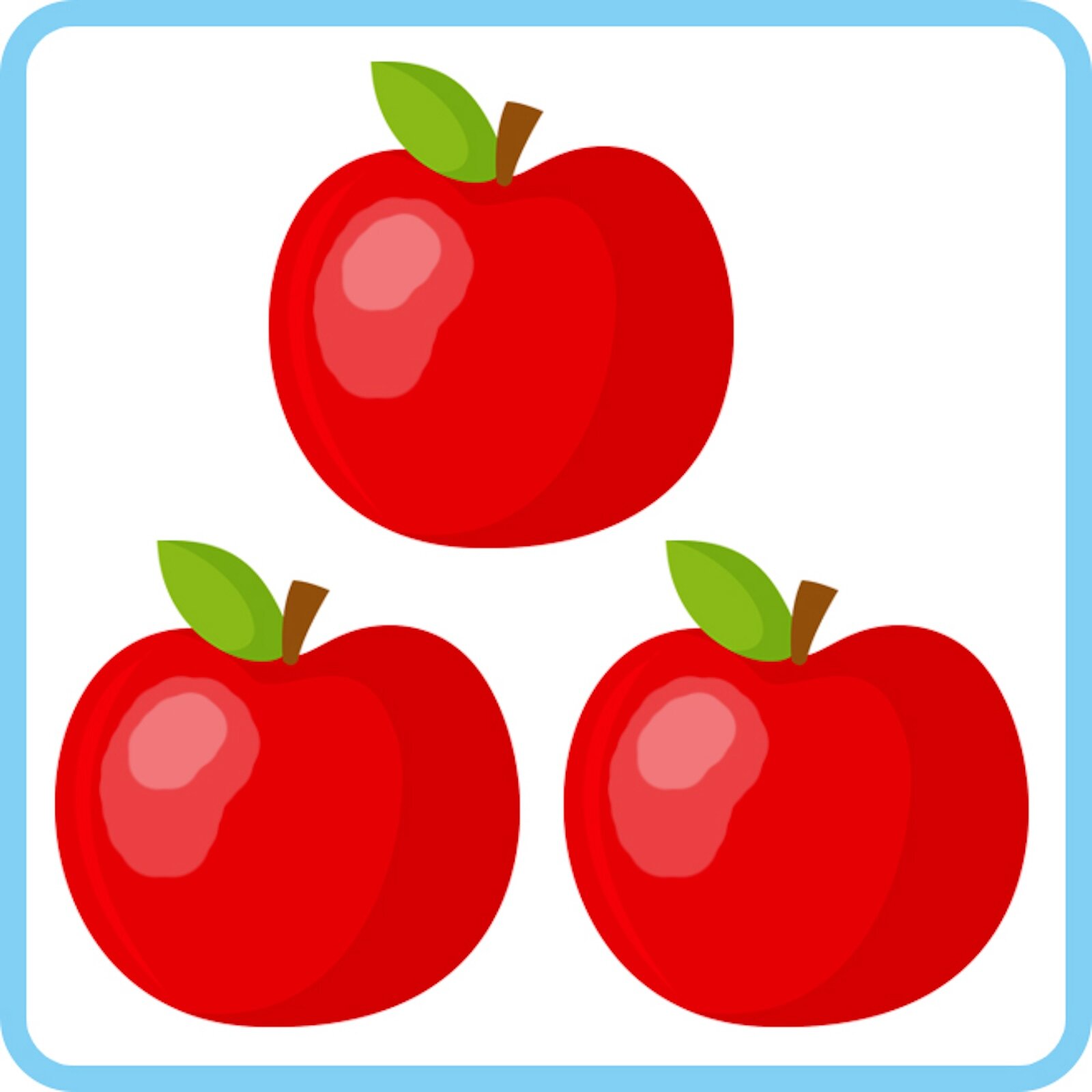 Ilustracja przedstawia trzy jabłka