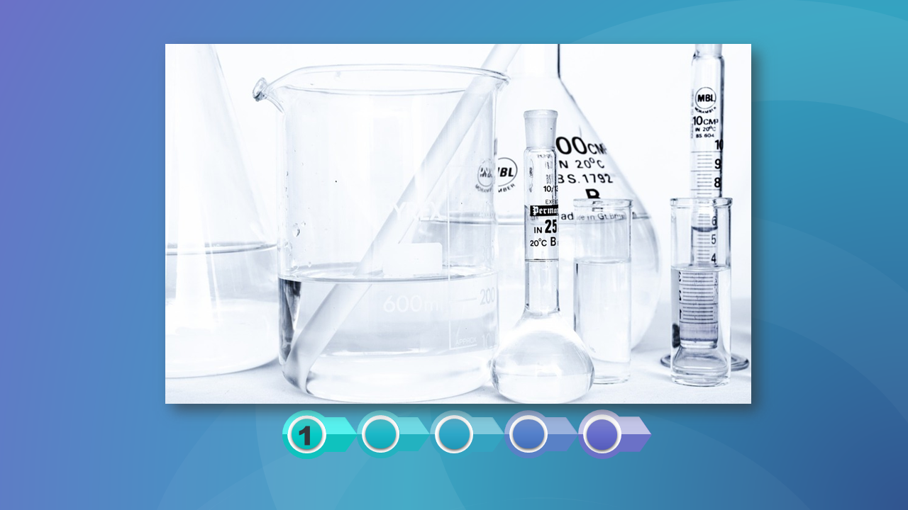 Ilustracja przedstawiająca szklane naczynia chemiczne służące do pomiaru substancji chemicznych. Na pierwszym planie znajduje się zlewka, kolba oraz probówka wypełnione częściowo wodą.
