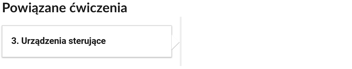 Widok przykładowego przycisku ćwiczeń powiązanych z danym multimedium. Przycisk ma formę prostokątnego panelu. Panel opatrzony jest numerem oraz tytułem.