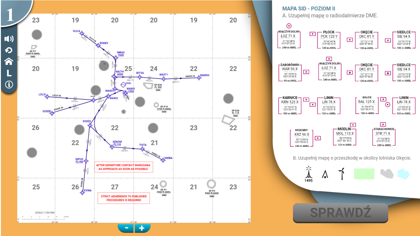 Przykładowy ekran zadania w grze