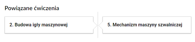 Widok na przykładowe przyciski ćwiczeń powiązanych