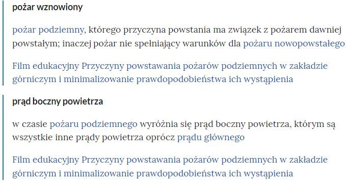 Przykładowy wygląd pojęć