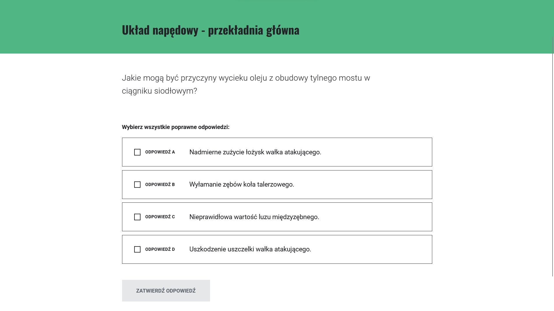 Przykładowe pytanie w grze