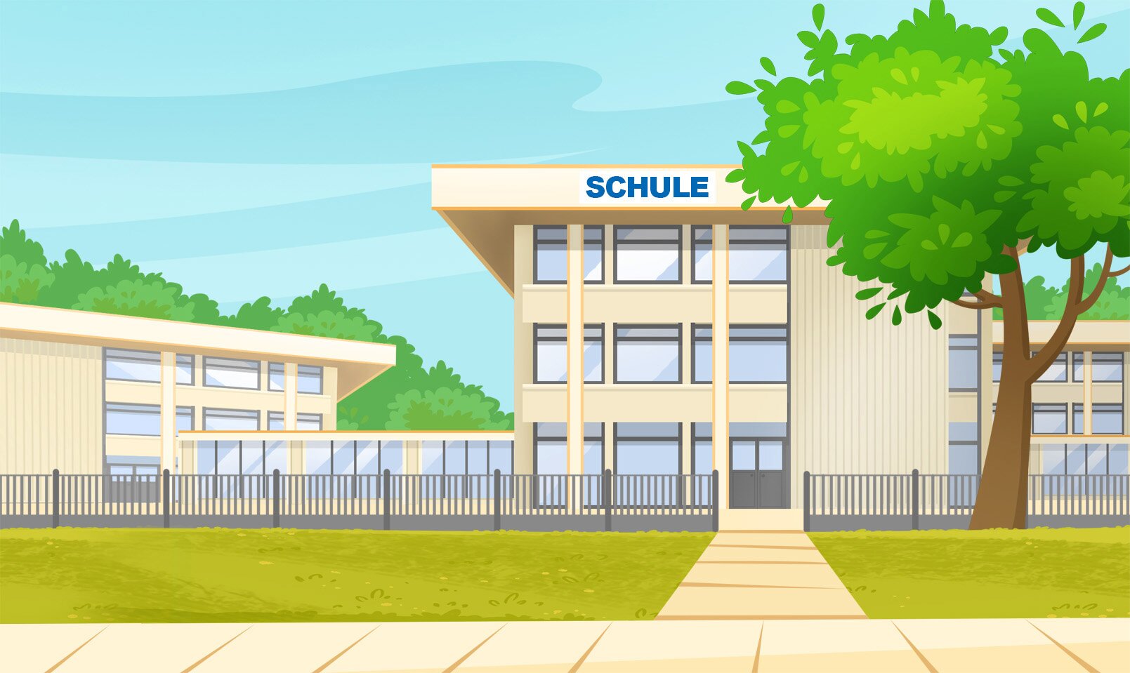 Ilustracja przedstawia budynek szkoły.