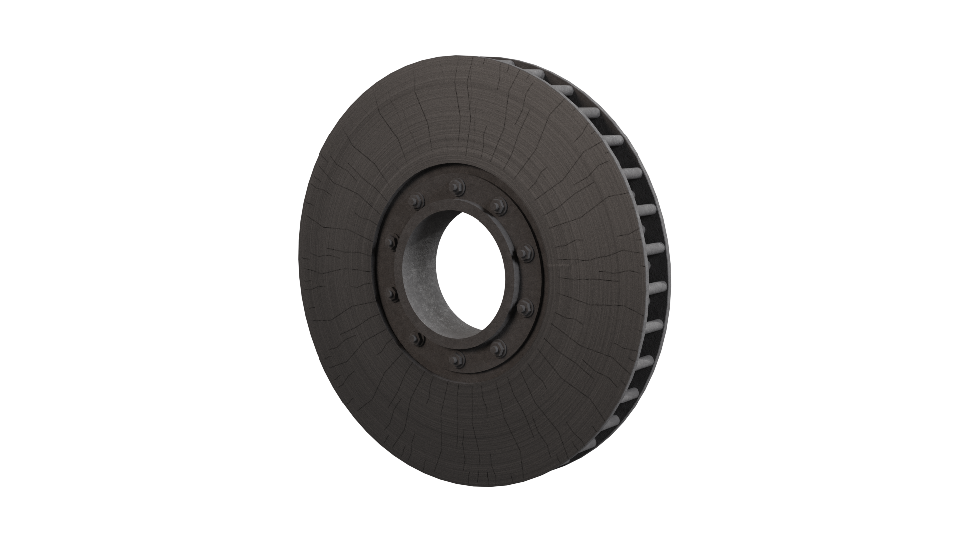 Ilustracja przedstawia pęknięcia powierzchniowe tarczy hamulcowej. Objawia się to małymi pęknięciami na powierzchni tarczy hamulcowej.