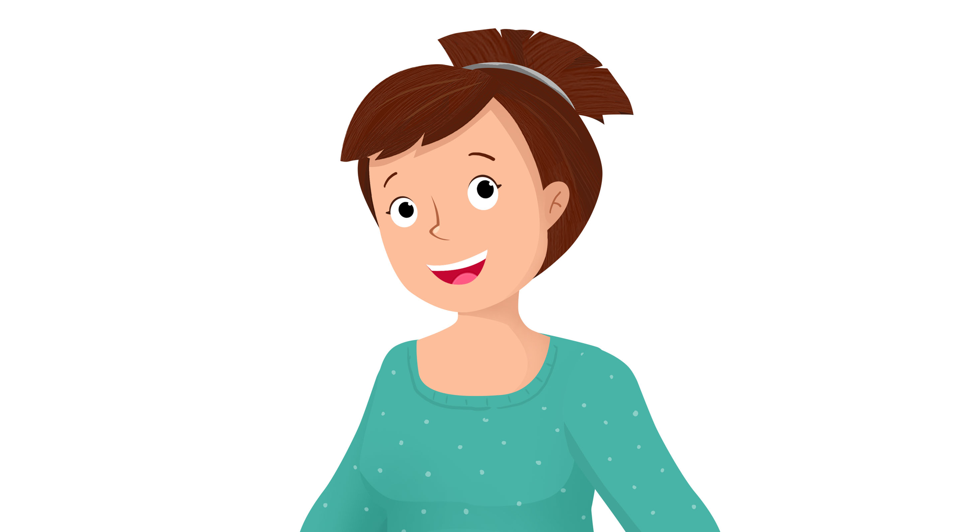 Ilustracja przedstawia kobietę w zielonej bluzce