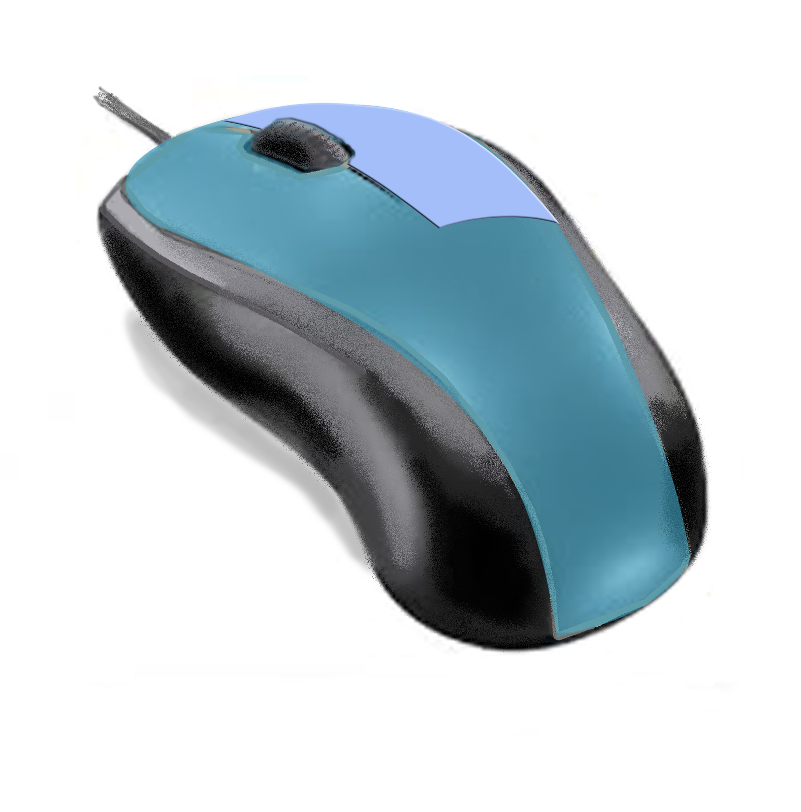 Ilustracja myszy komputerowej z zaznaczonym prawym przyciskiem