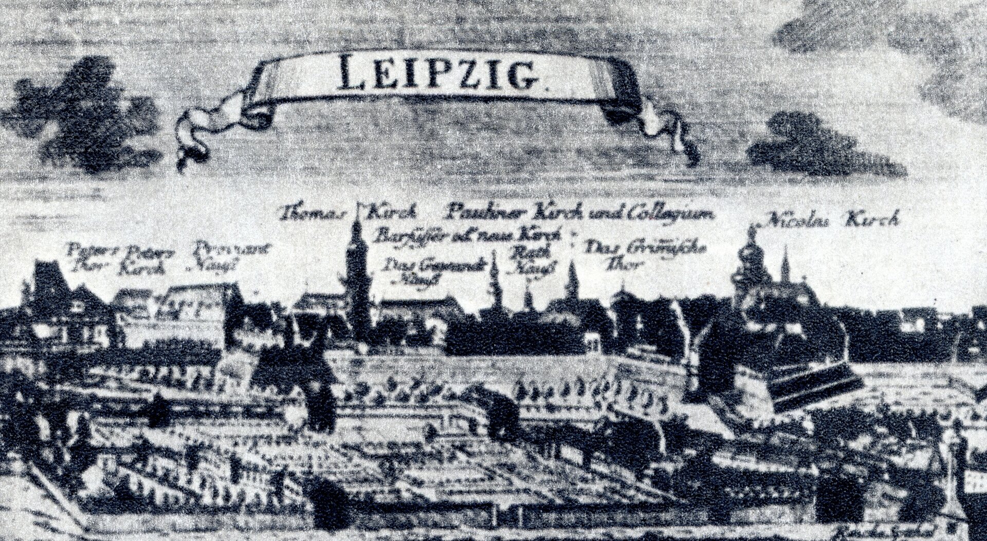 Ilustracja przedstawia: Lipsk z czasów życia Bacha - miejsce powstania „Wielkiej mszy h-moll” (oraz jej późniejszej premiery).