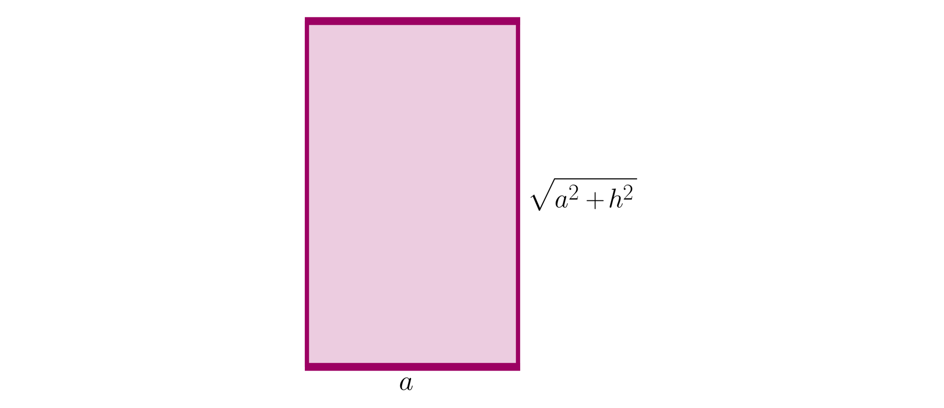 Na ilustracji przedstawiono kwadrat o bokach długości a oraz a2+h2.