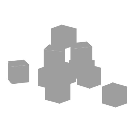 Ilustracja przedstawia cień rozrzuconych klocków.