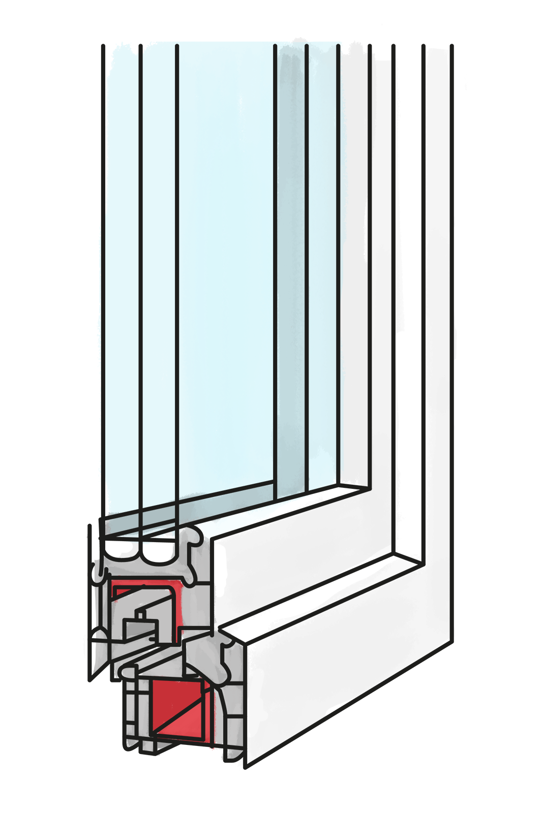 Element ramowy okna PVC