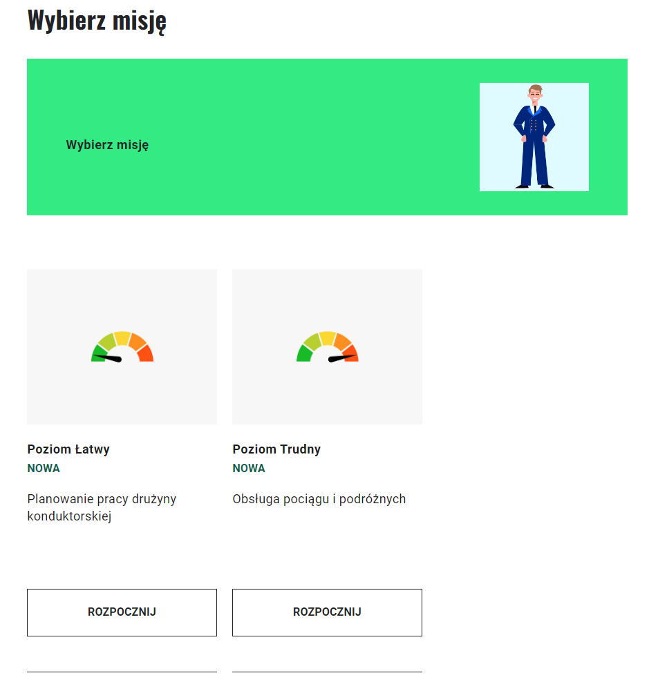 Ekran wyboru misji w grze