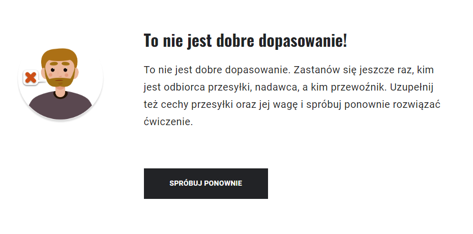 Ekran negatywnej informacji zwrotnej
