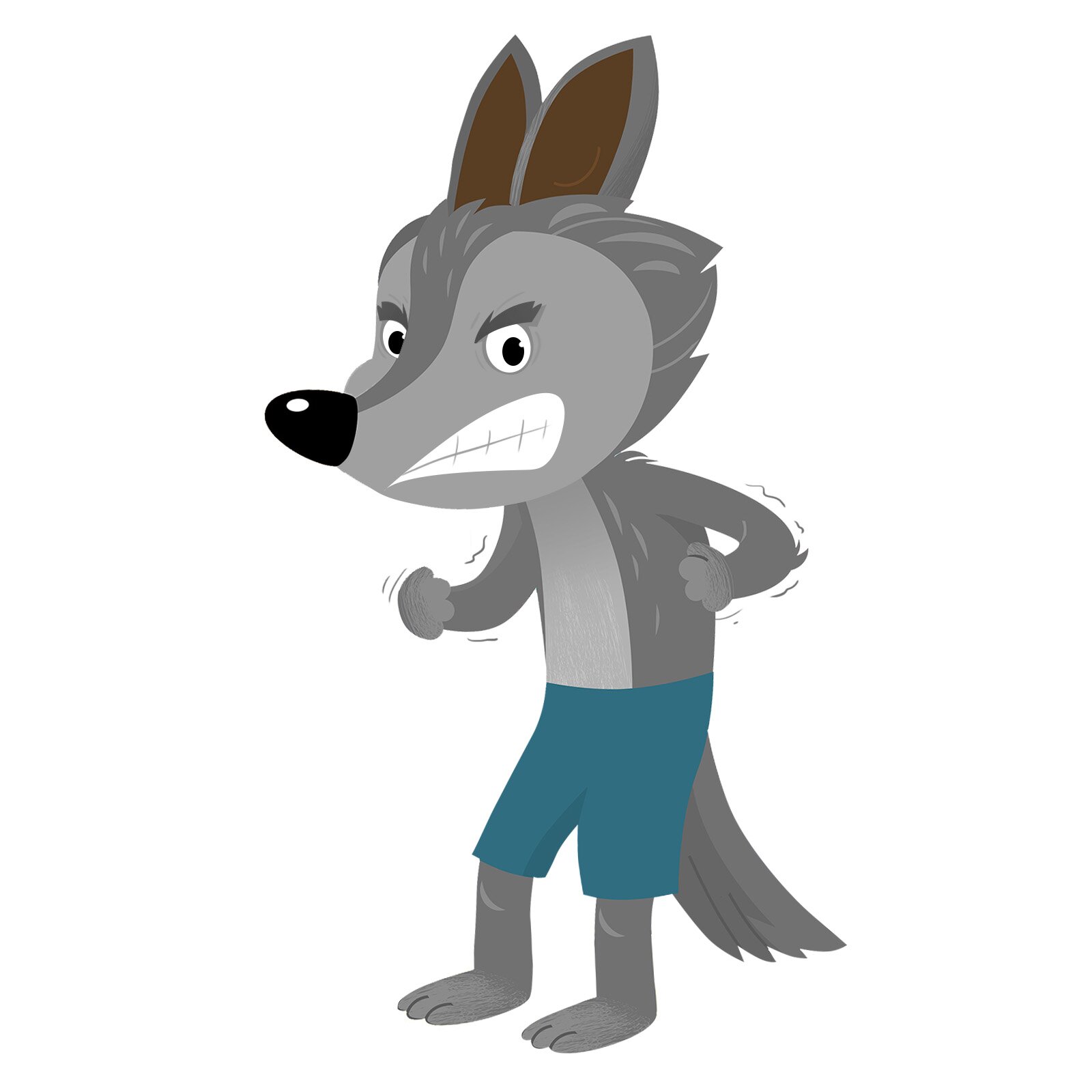 Ilustracja przedstawia złego wilka