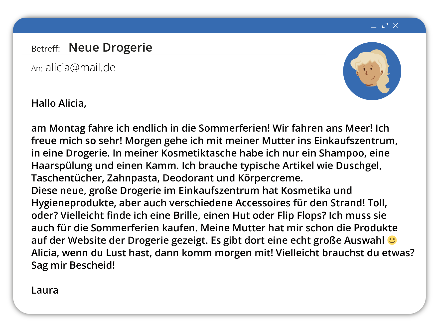 Ilustracja przedstawia interfejs poczty elektronicznej, gdzie widoczne jest okno z treścią wiadomości. Tekst dostępny w transkrypcji poniżej.