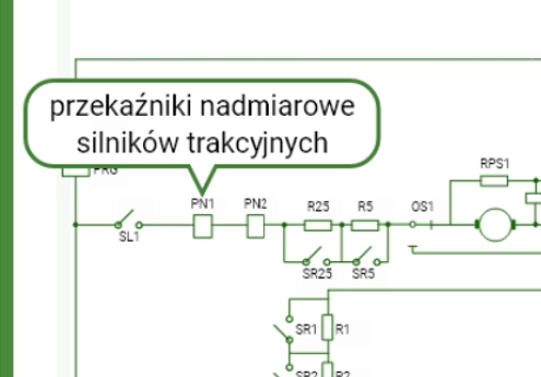 Przykładowy ekran symulatora po najechaniu na wybrany element obwodu