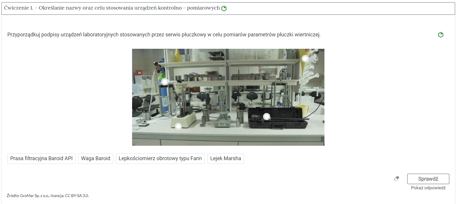 Widok przykładowego zadania