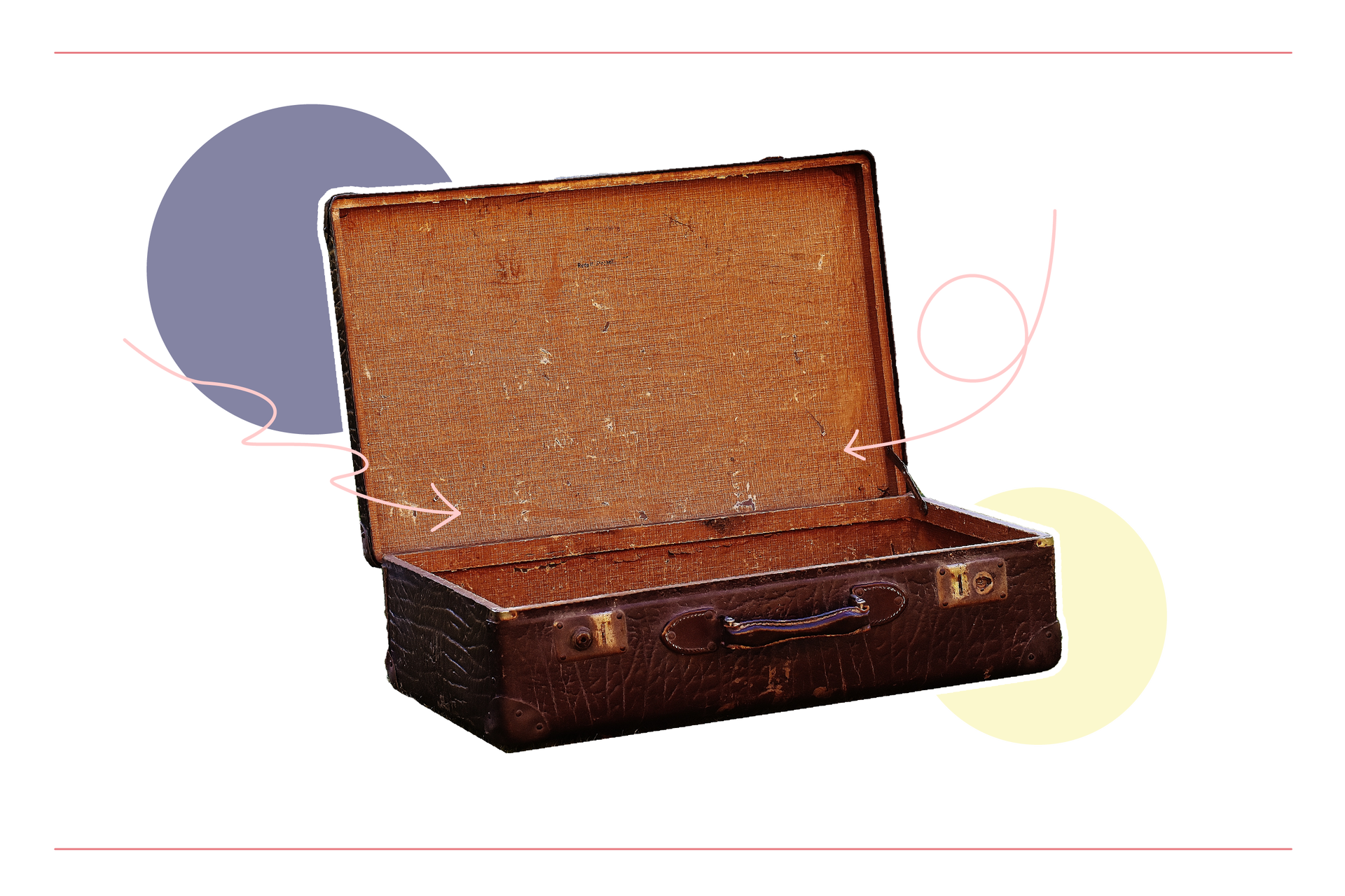 Ilustracja przedstawia otwartą walizkę.