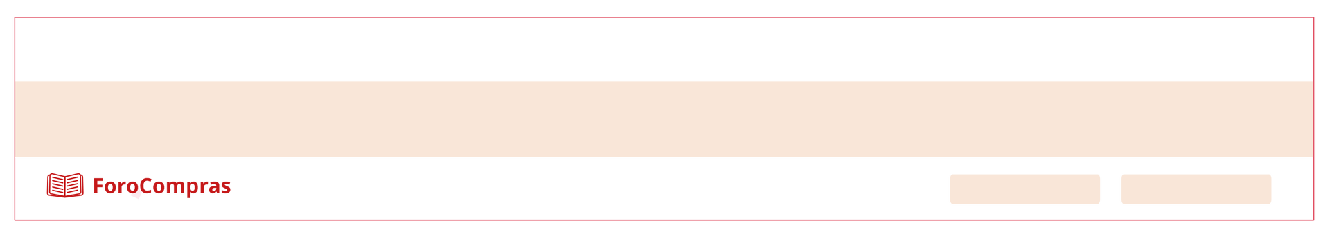 Belka imitująca dół strony bloga. W lewym dolnym rogu symbol książki i napis ForoCompras.