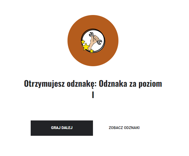 Przykładowa odznaka w grze