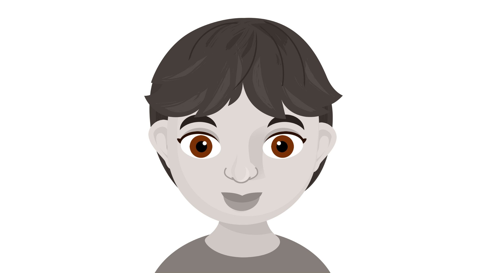 Na ilustracji znajduje się kobieta z brązowymi oczami.