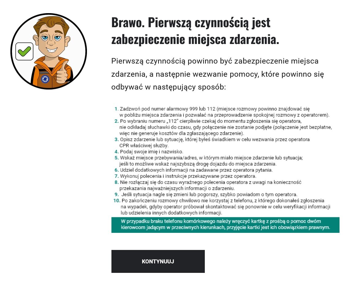 Przykładowy komunikat o poprawnej odpowiedzi w grze
