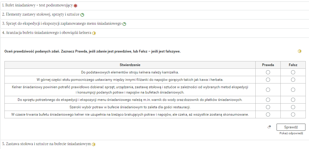 Grafika przedstawia widok pojedynczego zadania z interaktywnego materiału sprawdzającego, na prawo od nazwy zadania widnieje ikonka informująca o poziomie trudności zadania.