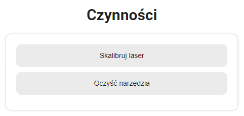 Biblioteka z opcją wyboru czynności
