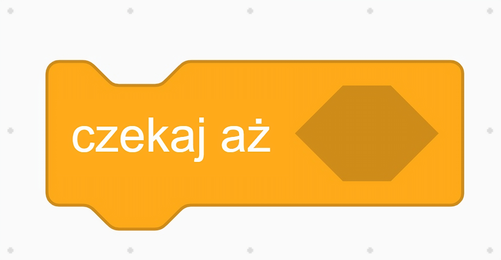 Żółty klocek języka Scratch kategorii "Kontrola" z teksem "czekaj aż ...".