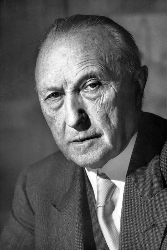 Konrad Adenauer Źródło: Katherine Young, Konrad Adenauer, 1952, fotografia, Bundesarchiv, licencja: CC BY-SA 3.0.