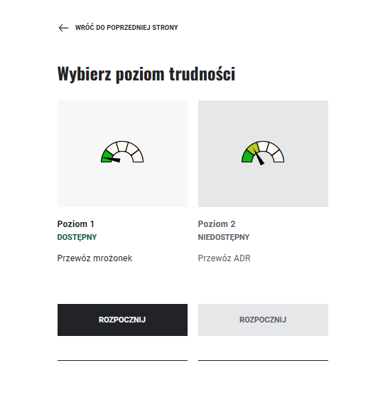 Ekran gry edukacyjnej po wyborze postaci