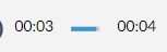 Zrzut ekranu przedstawia widok na kody czasowe i pasek postępu nagrania audio wewnątrz ilustracji interaktywnej. Z lewej znajduje się kod czasowy aktualnego momentu, wskazujący na trzy sekundy. Z prawej widoczny jest kod czasowy długości całego nagrania, w tym przypadku cztery sekundy. Pomiędzy kodami widać pasek postępu, który w większości jest już wypełniony niebieskim kolorem.
