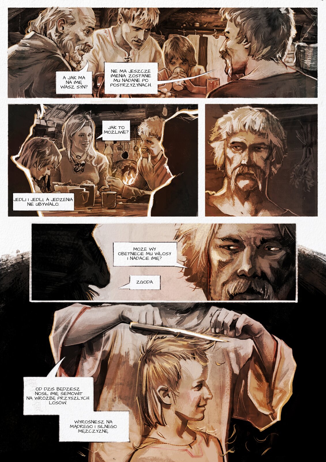 Komiks - Legenda o Piaście i Popielu.
