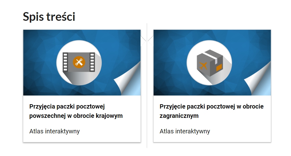 Widok na fragment spisu treści