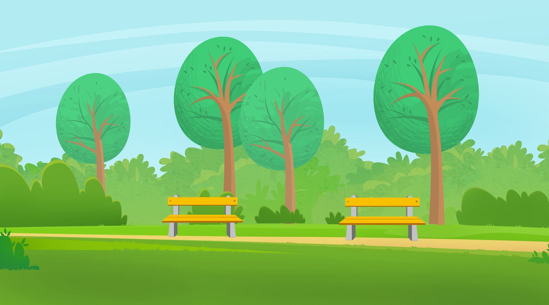 Ilustracja przedstawia park.