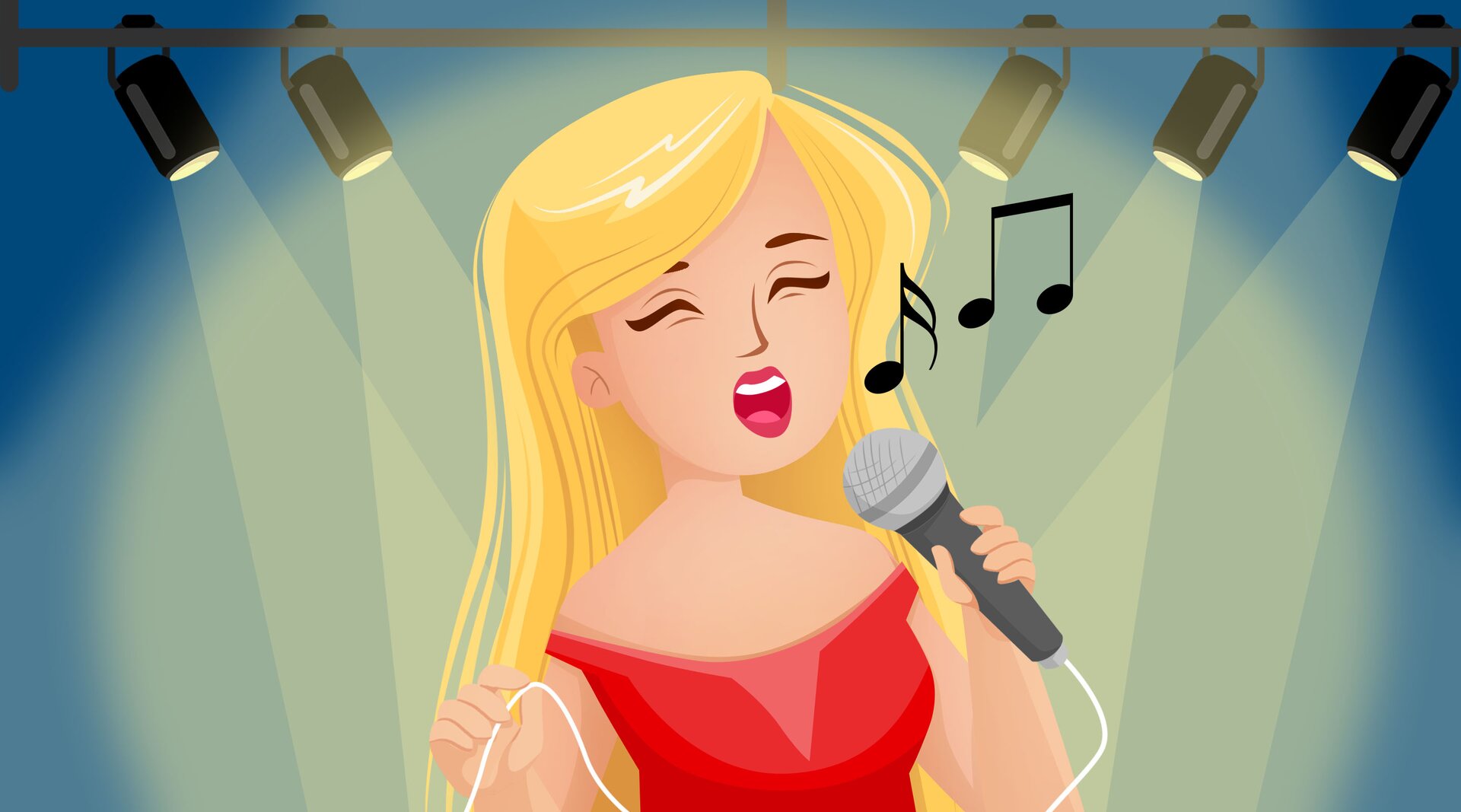 Ilustracja przedstawia piosenkarkę. 