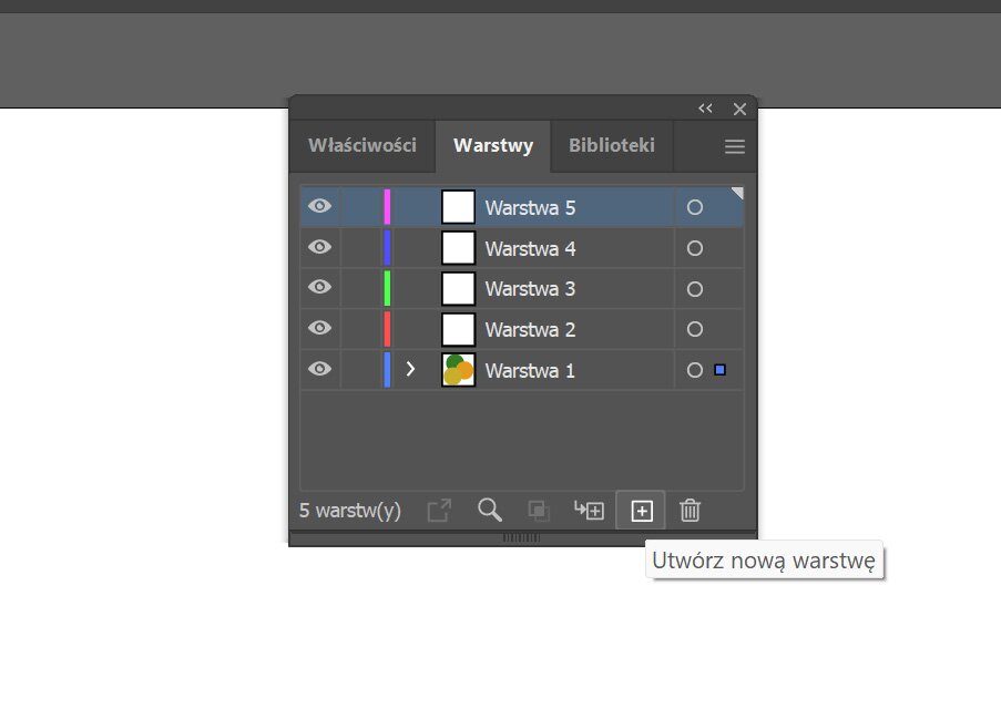 Grafika przedstawia pracę na warstwach w programie Adobe Photoshop. Widoczny jest zrzut ekranu programu z szarym paskiem u góry oraz szarym kwadratem pośrodku z panelem funkcji włączania i wyłączania warstw.