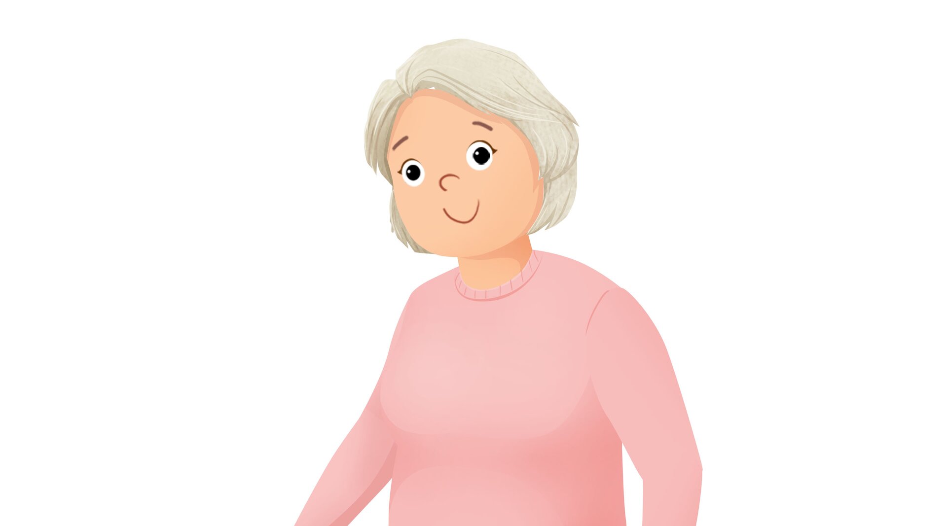 Na ilustracji znajduje się babcia.