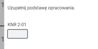 Grafika przedstawia przykładowe pole do wpisania odpowiedzi w dokumentacji interaktywnej. 